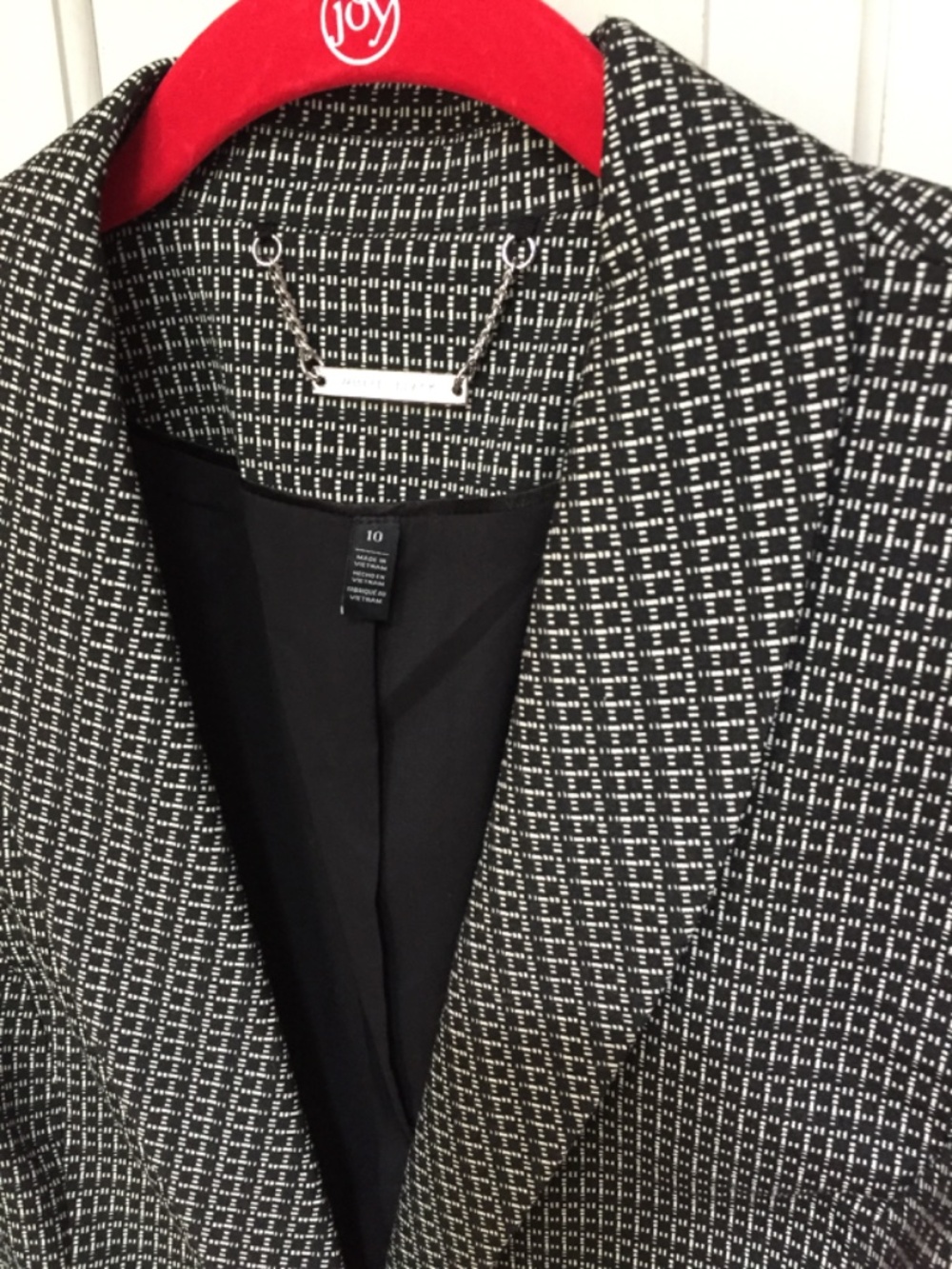White House Black Market Black and White Patterned Blazer - Picture 8 of 14